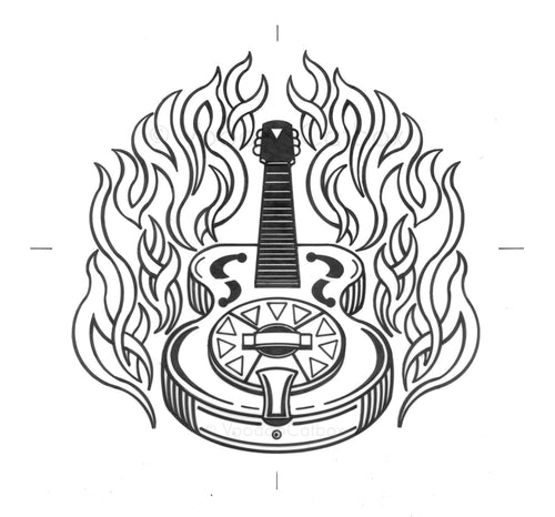 WBF Flaming Guitar • Ink 2011